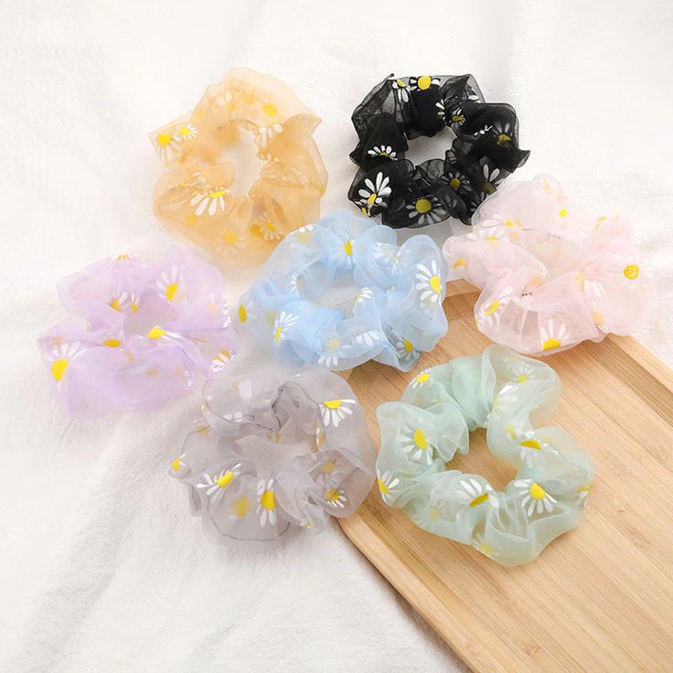 Scrunchie Transparant Sunflower Tali Rambut Korea/Cepol Hijab