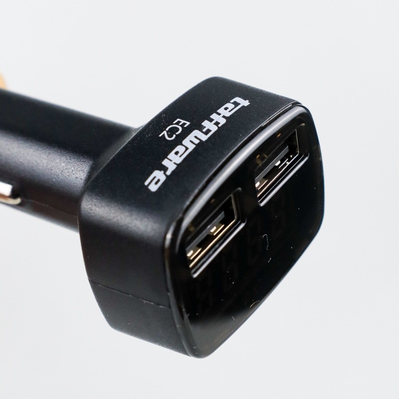 Taffware Dual USB Car Charger with LED Display - EC2 - Black