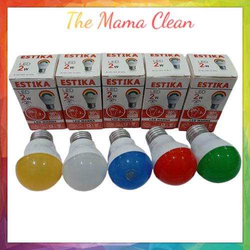 LAMPU LED WARNA ESTIKA 2 WATT BOHLAM LAMPU LED WARNA WARNI