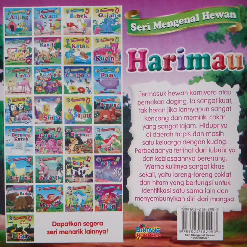 Buku Dongeng Cerita Harimau Seri Mengenal Hewan