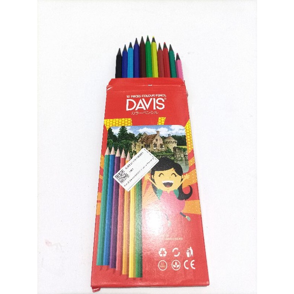 Pensil Warna Panjang isi 12 warna DAVIS blackwood