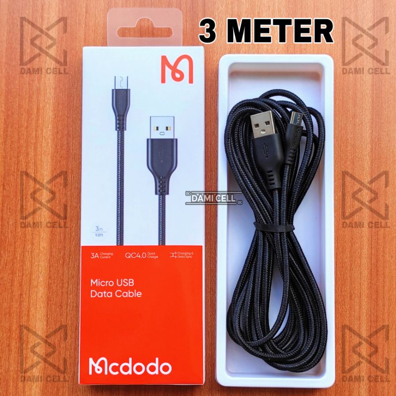 MCDODO CA-5167 Kabel Data Micro USB 3 METER Fast Charging 18W-27W 3A QC4.0