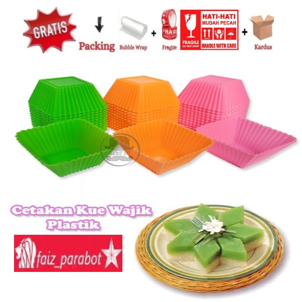 (6/12 pcs) Cetakan kue wajik plastik serbaguna warna cerah DX - cetakan jelly puding coklat