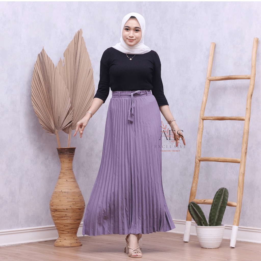 PROMO ROK WANITA PLISKET DEWASA PREMIUM KOSHIBO CREPE TEBAL TIDAK NERAWANG 100% REAL PICT