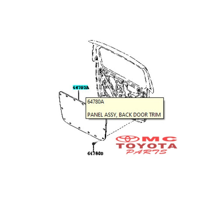 Door Trim Bagasi Belakang Avanza Xenia 64780-BZ011-B0