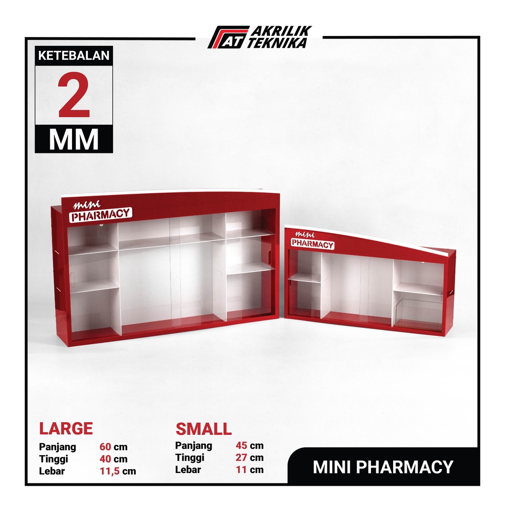 Jual KOTAK P3K OBAT ACRYLIC AKRILIK MINI PHARMACY MEDICINE 