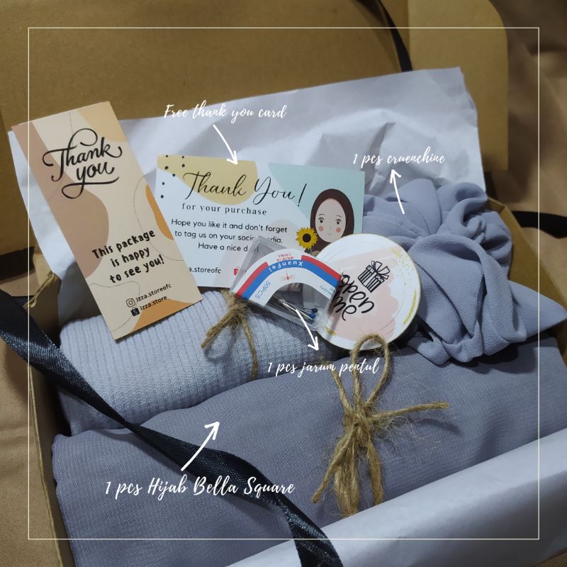 

Hampers gift box hijab bella square | hampers bella square | PAKET A1