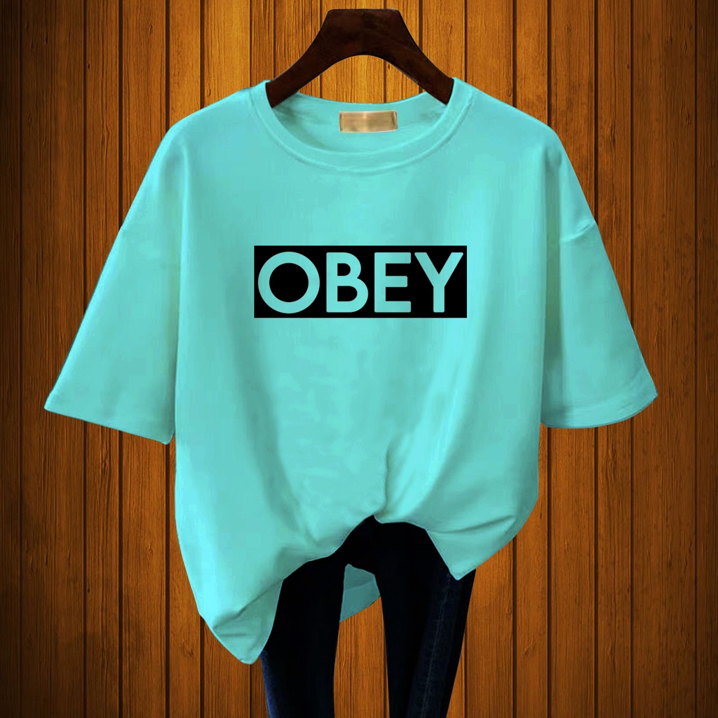 CALVIERO SHOP - BAJU KAOS ATASAN WANITA PRINT OBEY PRINT