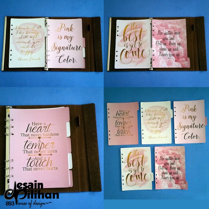 

Pembatas Lovely Quote Binder 2 Ring, 6 Ring, 20 Ring, 26 Ring 1 Set 5 Lembar Laminasi Glossy Murah