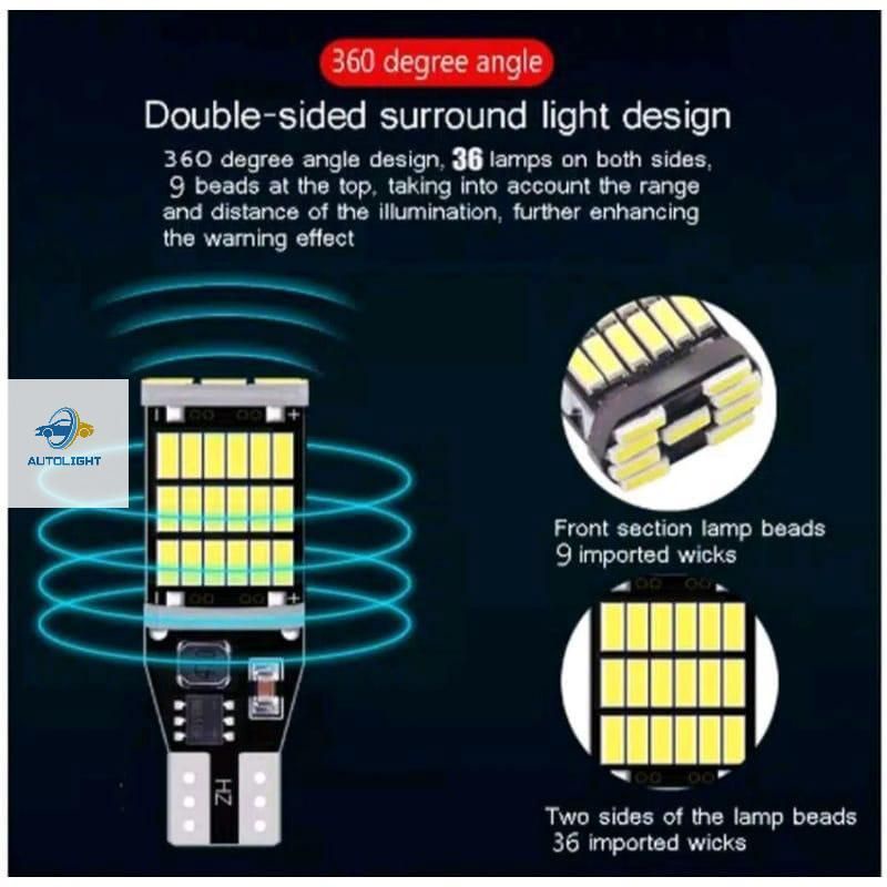 Lampu LED Mundur T15/T10/ W16W Canbus 45 Mata LED Lampu Mobil