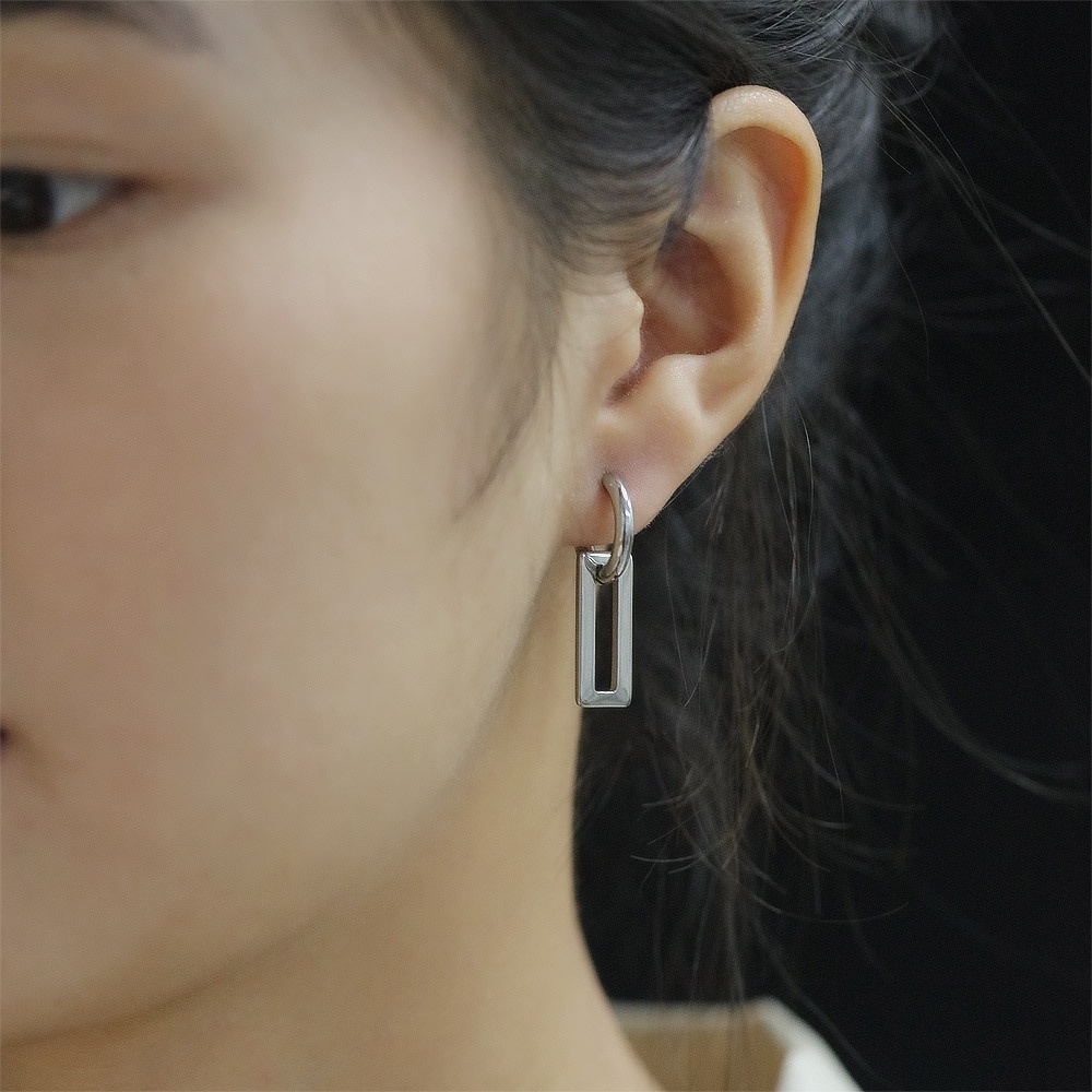 Stainless Steel Ear Buckle Simple and Fashionable Geometric Men and Women Earrings Street Students Earring