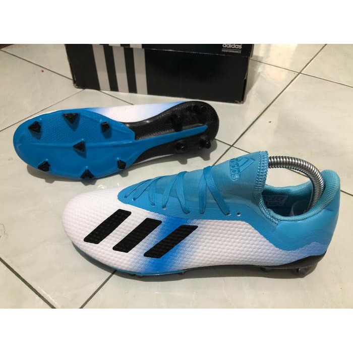 Soccer Adidas X18.1 FG - White Blue