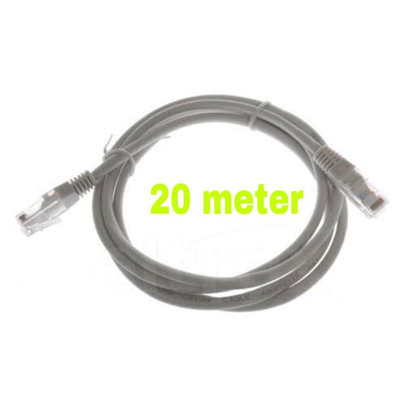 kabel LAN RJ45 20 meter kabel putih komputer internet UTP