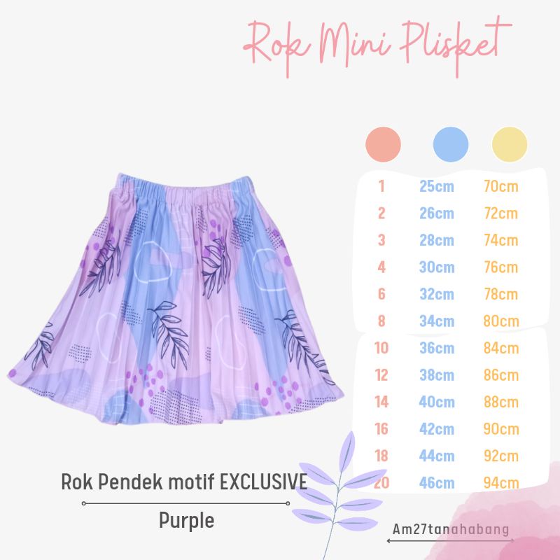 Rok Plisket Anak Cewek 1-12 tahun Pleated Mini Skirt EXCLUSIVE