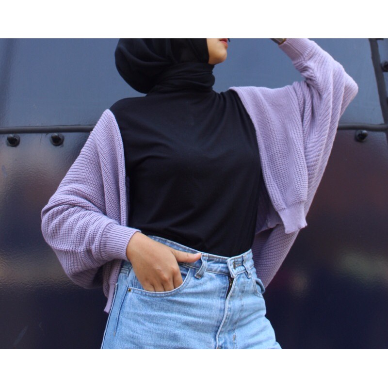 [RAJUT] Cardigan Rajut BATWING tebal-soft lylac