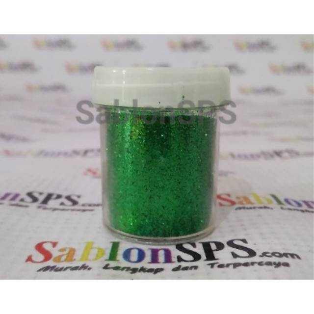 Bubuk Gliter Hijau / Green Glitter Powder 8gr Cup Medium