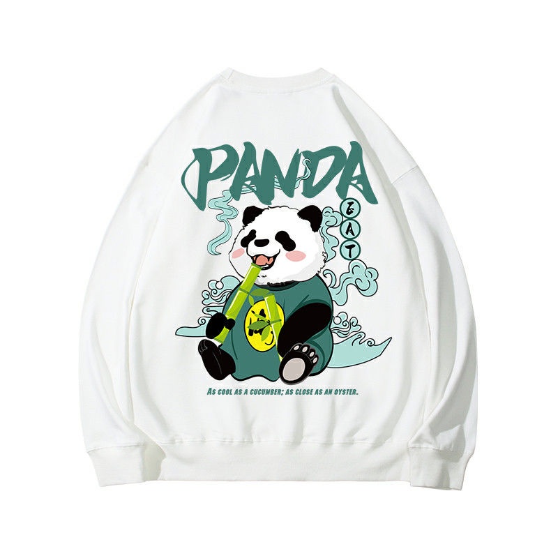 Promo COD Sweater Pria Wanita Pasangan Panda Printed Couple Sweatshirt Chinese Style Loose Casual Men Women Hoodie Fashion Long Sleeves Pullover Couple Set