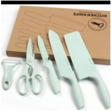 Pisau Set Gandum Kitchen Lengkap 1 Set isi 5 pcs  Termurah  Pisau Satu Set Super Tajam