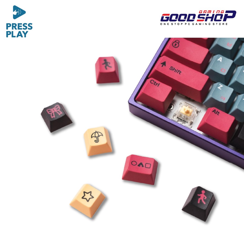 Press Play HANGEUL GAME Korean Root PBT Dye Sub Keycaps Keycap Set