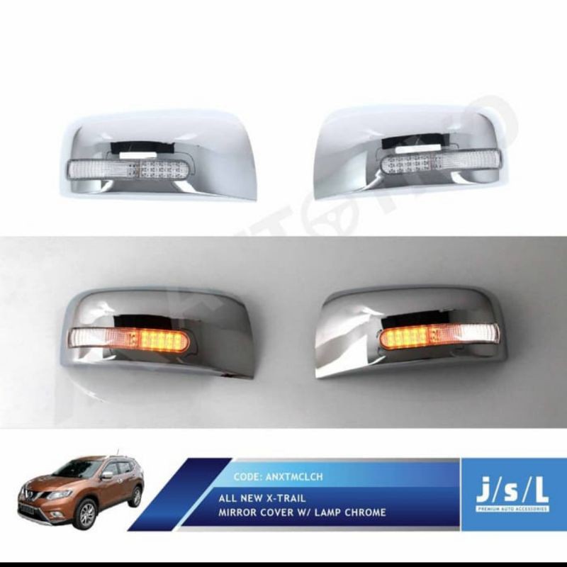 cover spion all new XTrail with lamp chrome jsl