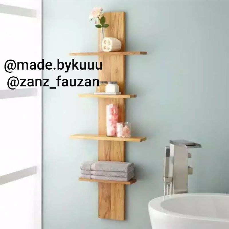 Rak Gantung serbaguna multifungsi hiasan dinding dekorasi rumah Kayu jati belanda (bukan ex palet)