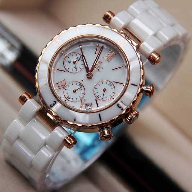 Promo Murah Guess Gc Chrono Aktif Ceramic Putih Silver