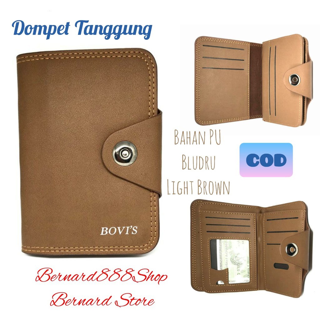 Dompet Pria Dompet Laki2 Dompet Tanggung Kancing Magnit Bahan PU Leather Brudu