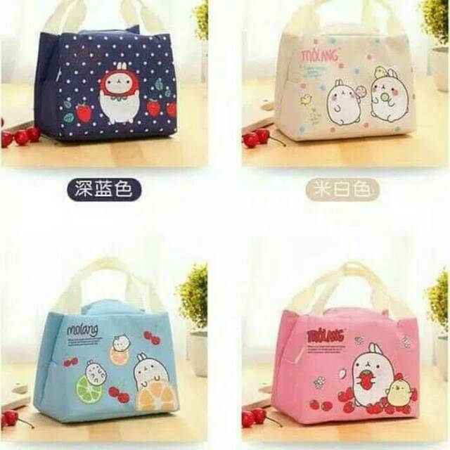 New tas bekal makanan lunch bag cooler bag motif cartoon Molang