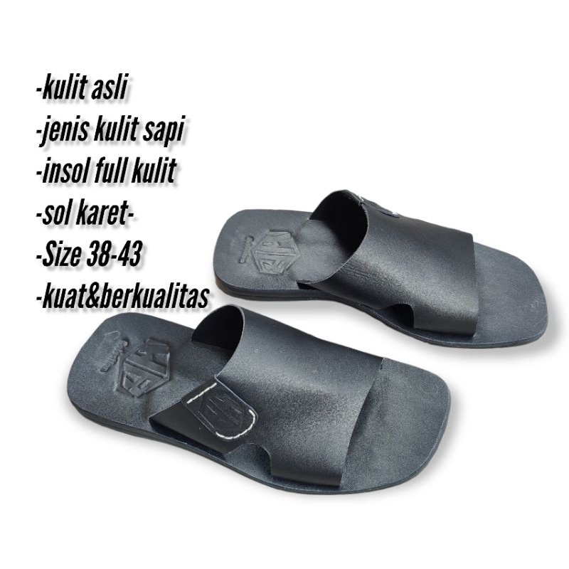 Sandal pria casual kulit asli terbaru