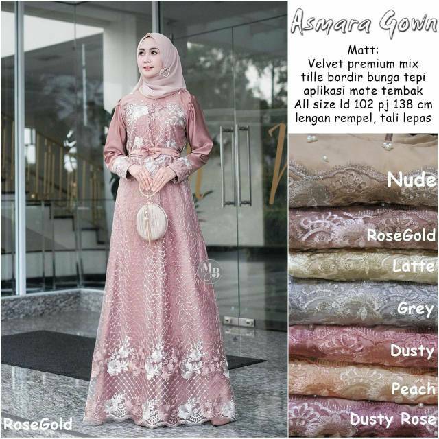 New Gamis Asmara Gown Gaun Pesta Mewah