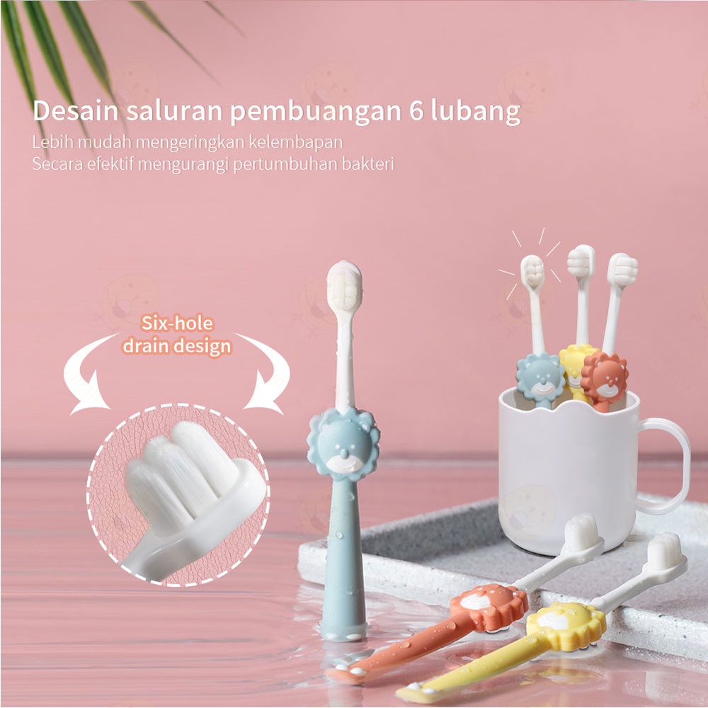 Lacoo Sikat gigi bayi anak motif singa Baby toothbrush