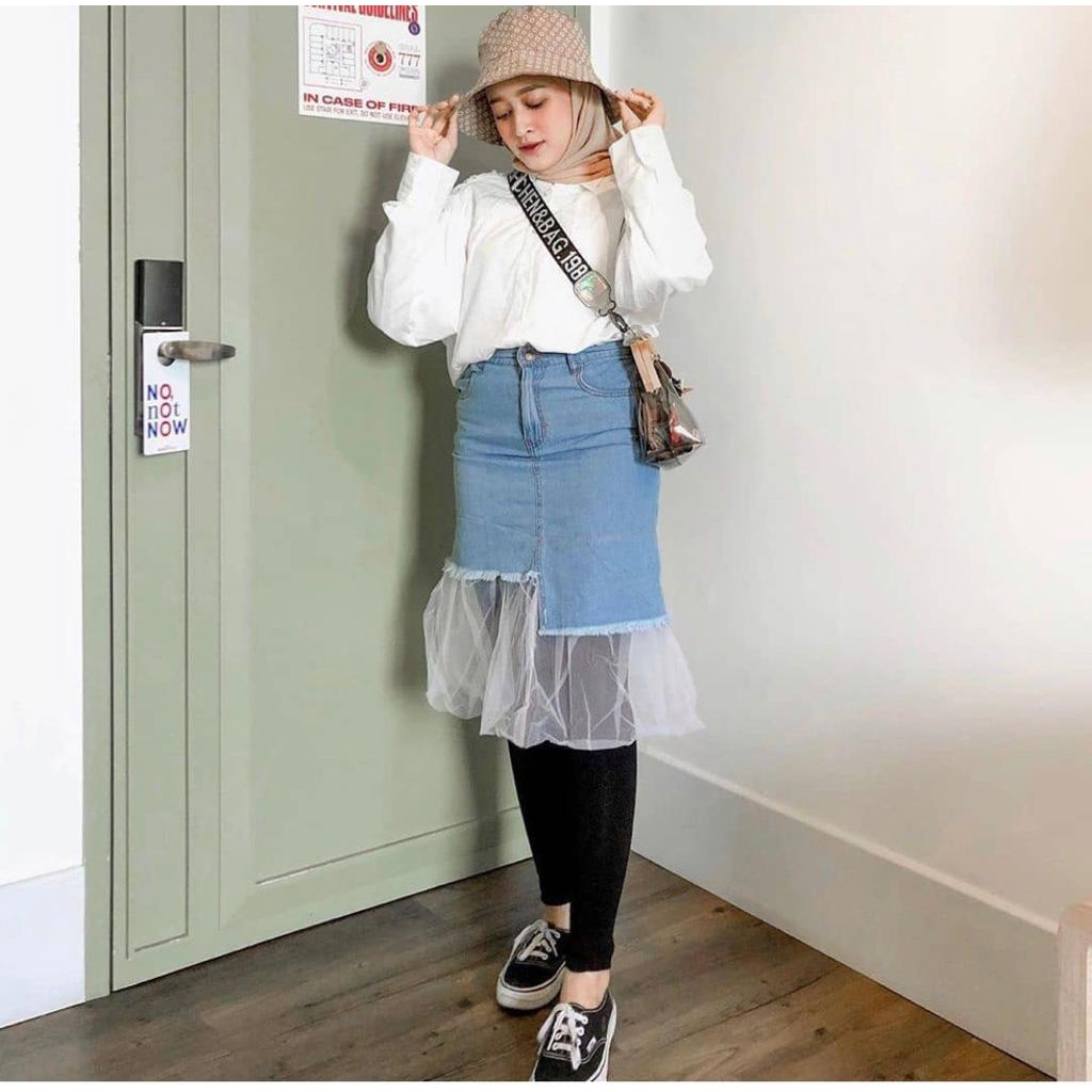 OTF LY ALLURA TILE JEANS SKIRT ROK