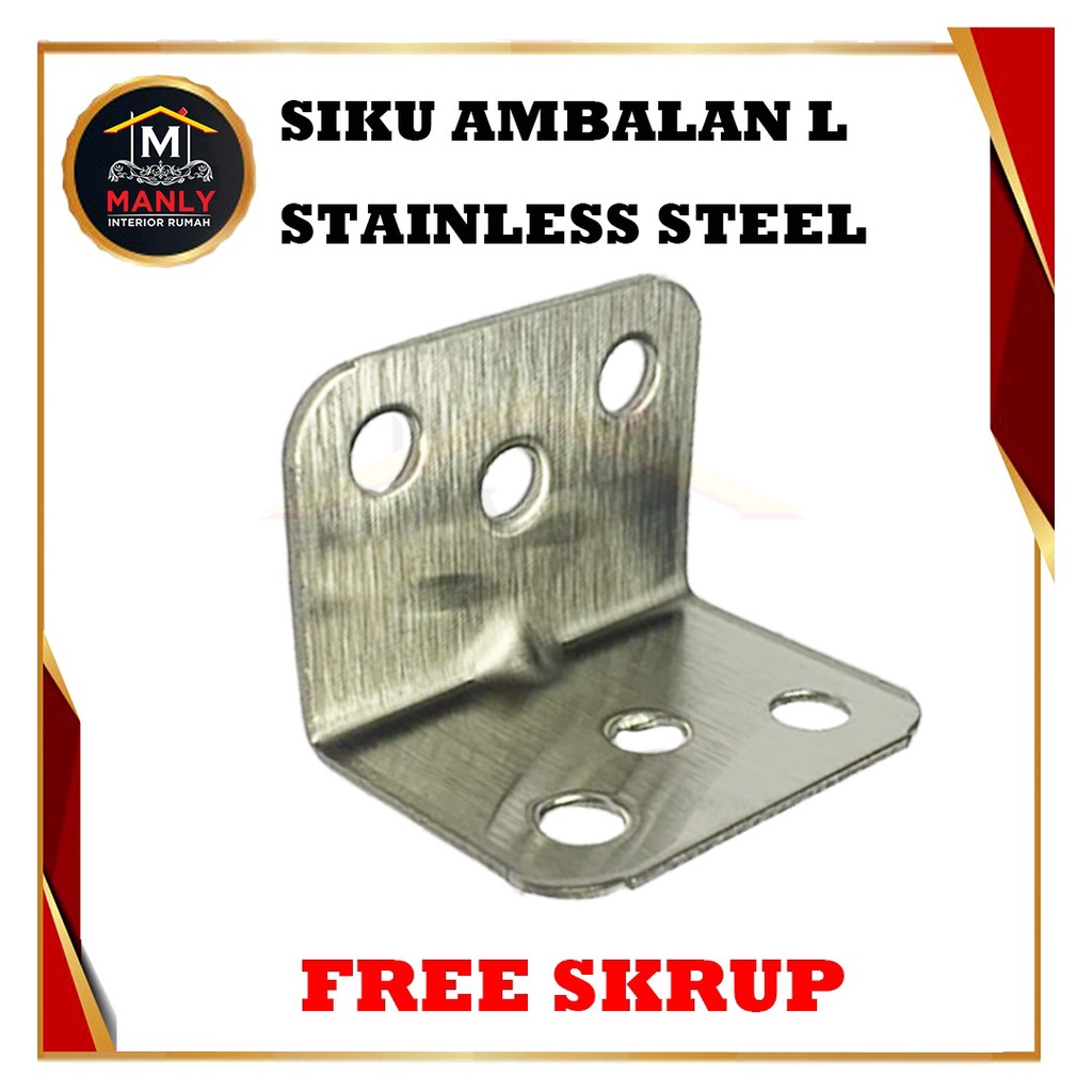 Siku L 3.5 cm × 2.8 cm Siku Ambalan Bracket Ambalan Penyangga Rak Sudut Partisi, Free Sekrup