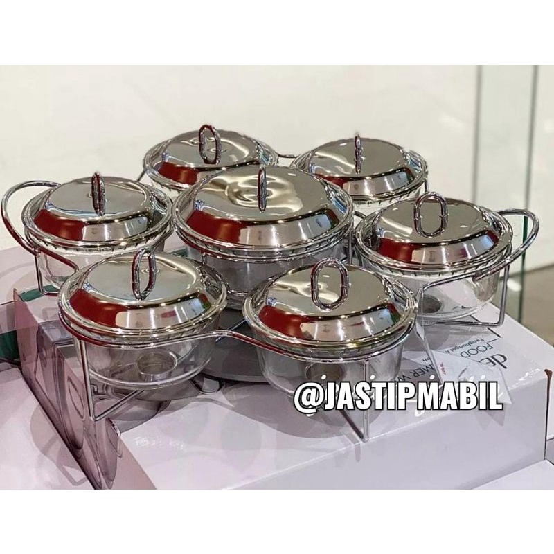 Food warmer 7 wadah mutar pyrex / prasmanan lebaran mutar