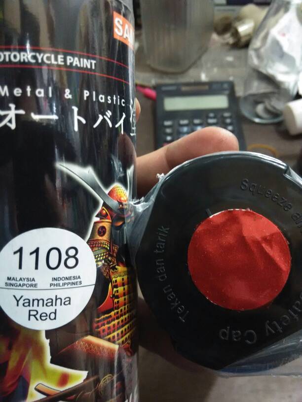 

cat semprot pilox pylox SAMURAI paint yamaha red merah 1108
