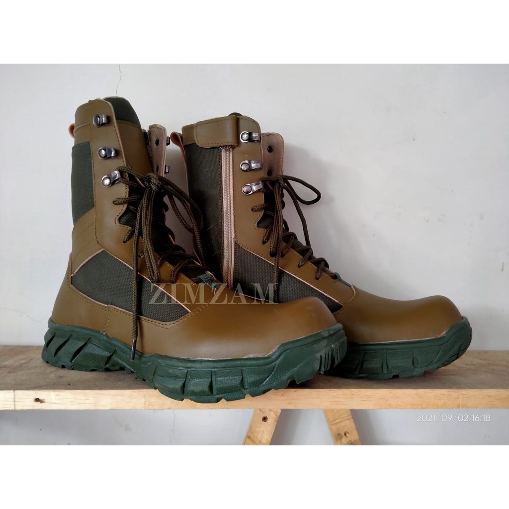 SEPATU ARMY BOOTS MILITER TNI POLRI HIJAU DOFF PDL WEBA TACTICAL BOOTS SAFETY