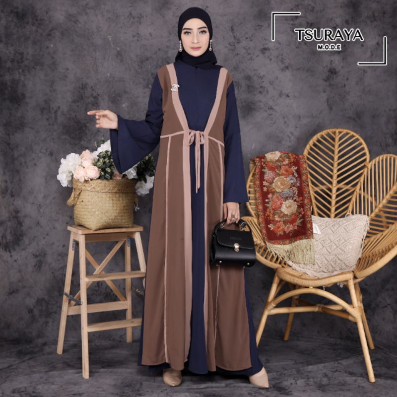 Gamis Terbaru Tsurayya/Gamis Lady zara ori Tsurayya/Gamis cantik/Gamis Lebaran