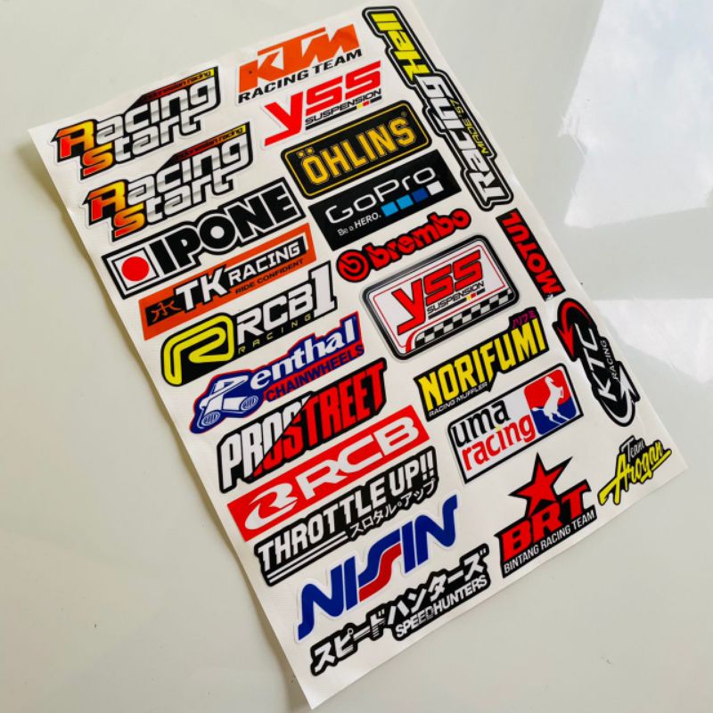 Sticker Sponsor Racing Herex Laminasi Glossy Cuting Murah Vol 6-9