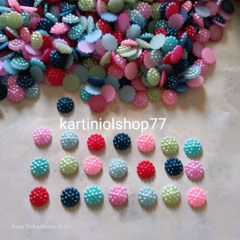 50pcs Mutbel Anggur 10mm / Mutiara Belah Anggur Warna Mix