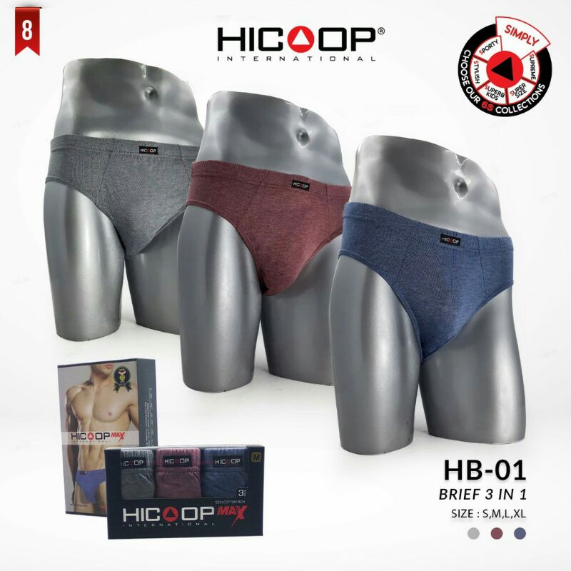 Hicoop HB-01MX  BRIEF 3 IN 1 | Paling Murah | CD | Celana Dalam Murah
