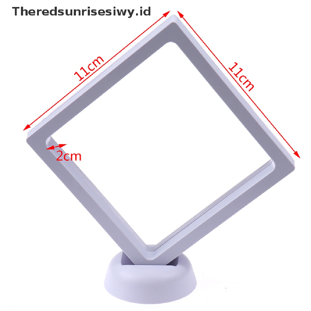 (Theredsunrisesiwy.Id) Kotak Display Perhiasan / Koin 3d Bentuk Persegi Dengan Stand Holder