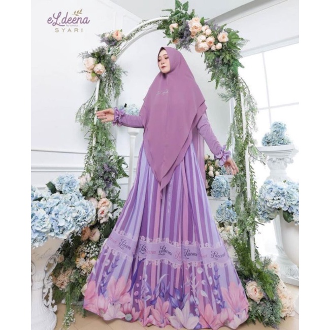 ORIGINAL BRANDED BY ELDEENA SYARI KANAYA KUALITAS BUTIK SET GAMIS ELEGAN MEWAH CERUTY BABY DOLL BUSU