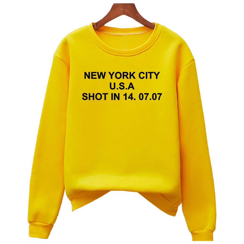 FenishaStore Sweater Basic Wanita NEW YORK CITY USA SHOT IN 14.07.07 Size M-L-XL-XXL Bisa Bayar Ditempat COD