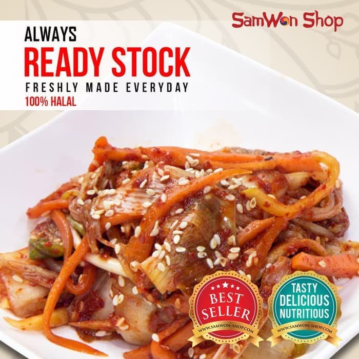 

LAINNYA-KEMASAN-MINUMAN- KIMCHI MIX SAWI WORTEL LOBAK FRESH 500 GRAM SAMWON MAKANAN KOREA -MINUMAN-