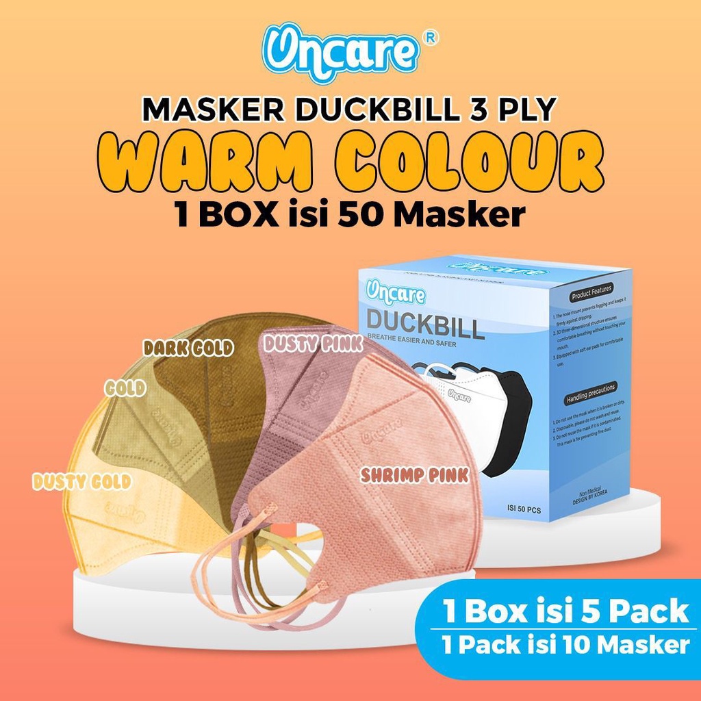 Masker Duckbill Oncare Emboss Facemask Earloop Mix Warna warni Hitam Putih Isi 50 Pcs Per Box