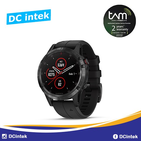 Garmin Fenix 5X Plus Sapphire DLC Carbon Gray with Black Band