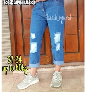 KMP YANG LAGI HITS Celana Boyfriend Sobek Celana Jeans KMP YANG LAGI HITS Celana Boyfriend Sobek Celana Jeans