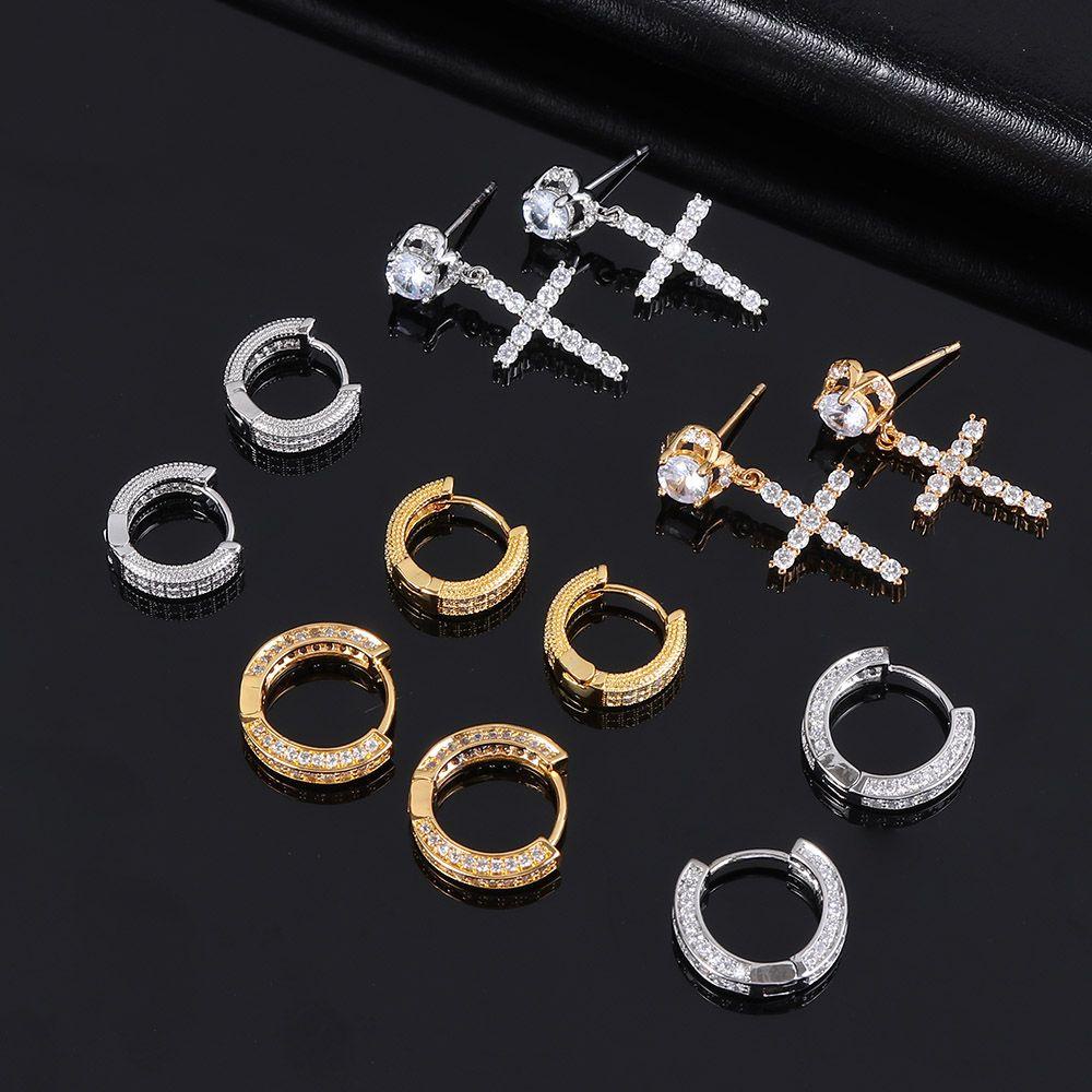 Anting Salib Nanas Perhiasan Fashion Helix Tulang Rawan Tragus Cubic Zirconia Jewelry Zircon Ear Stud