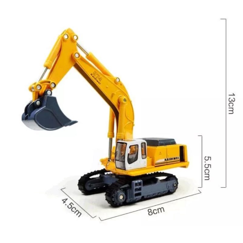 Miniatur Alat Berat KDW Hydraulic Excavator Diecast Kaidiwei Skala 1:87 Die-cast Truk Beko Mobil Mobilan keruk