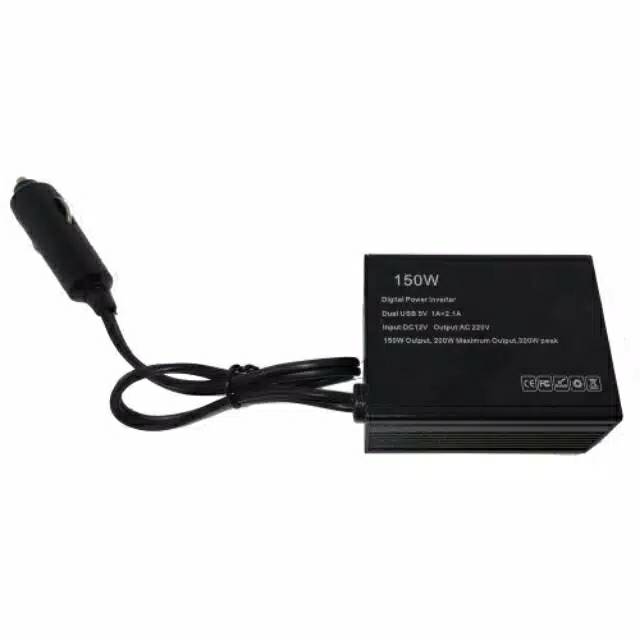 Power Inverter Mobil dengan 2 USB Port 150W 220V